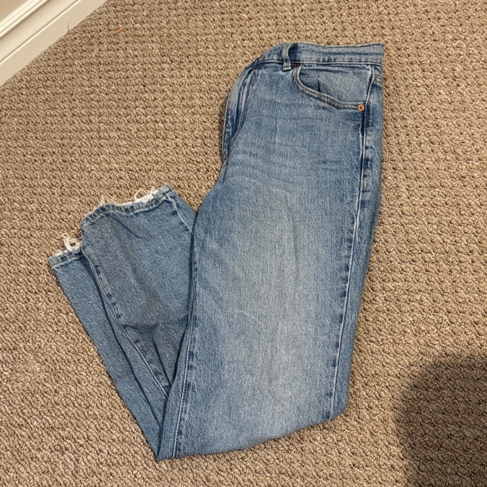 Garage Straight Leg Jeans in Light Blue